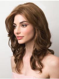 Monofilament Brown Long Wigs 100% Human Hair Natural Look