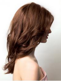 Monofilament Brown Long Wigs 100% Human Hair Natural Look