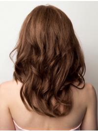 Monofilament Brown Long Wigs 100% Human Hair Natural Look