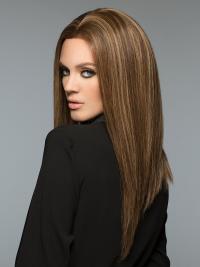 Blonde 18" Straight Wig Long Human Hair Without Bangs
