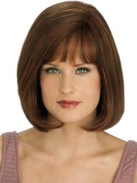 Affordable Top Wig Auburn Chin Length Bob in Human Hair