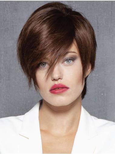 Human Hair Short Wig Straight Style Lace Front Cap