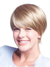 Blonde Human Hair Wig Short Style for Women
