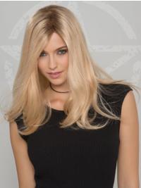 Blonde Human Hair Wig 16" Long Straight Style