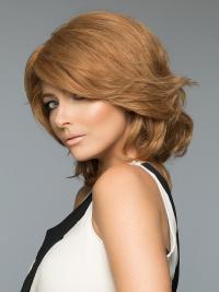 Short Hair Wigs 12" Wavy Layered Style Mono Cap