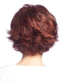 Short Auburn Human Hair Wig 11" Straight Lace Front