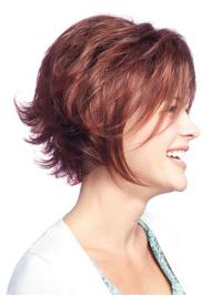 Short Auburn Human Hair Wig 11" Straight Lace Front