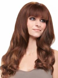 Best Auburn Straight Wig Long Human Hair with Bangs