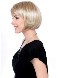 Blonde Short Bob Wigs Straight Human Hair Lace Front
