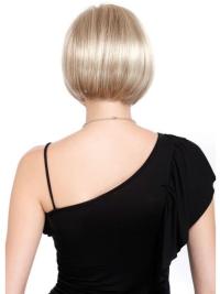 Blonde Short Bob Wigs Straight Human Hair Lace Front
