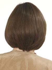 Best Brown Straight Sleek Bob Wigs Mono Human Hair