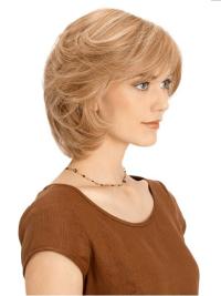 10" Straight Blonde Wig Stylish Short Human Hair for Women