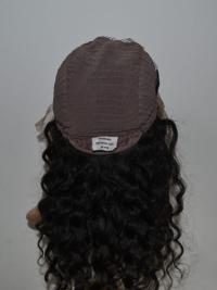 18" Long Curly Black Wig High Quality 100% Human Hair
