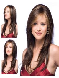 Auburn Layered Long Wig New Fine Remy Human Hair