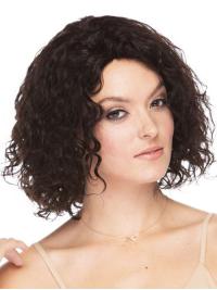 12" Brown Curly Human Hair Wig Real Hair Hairstyles