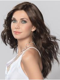 Long Wavy Brown Wig Human Hair For Women UK