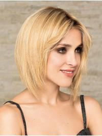 12" Blonde Bob Wigs Human Hair Short Style for Ladies