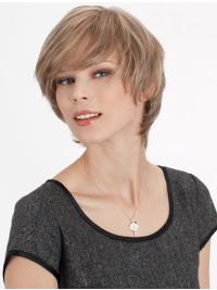 Brown 8" Layered Wig Real Human Hair Short Style