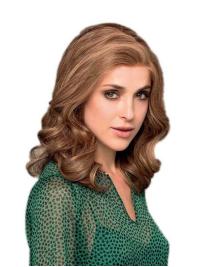 Brown Wavy Wig 16" Human Hair, Women's Style