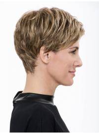 Blonde Women Boycut Wigs Fashion Synthetic Short