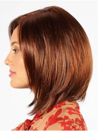 Hand-Tied 14" Auburn Bob Remy Hair Wigs UK