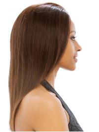 16" Brown Straight Wig Long Natural for Black Women