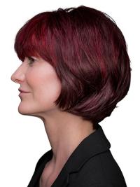 Chin Length Red Bob Human Lace Front Hair Wigs