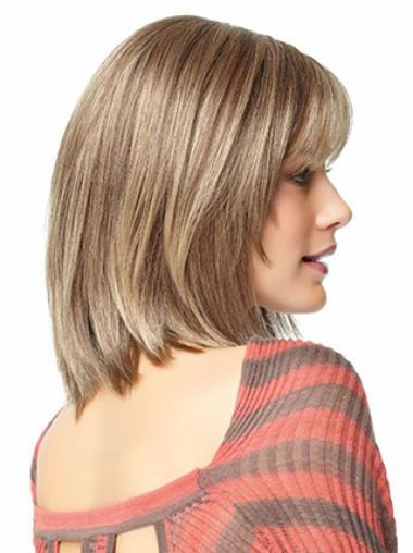 Blonde Straight Human Hair Bob Wig Shoulder-Length