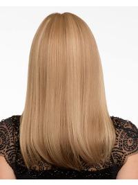 Monofilament Straight Long Wig Blonde Real Human Hair