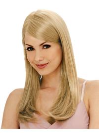 Long Blonde Human Hair Wigs Straight Layered Top Online