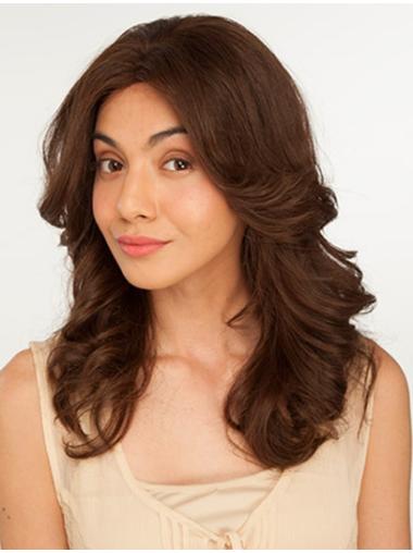 Convenient 14" Brown Real Human Hair Wig Without Bangs