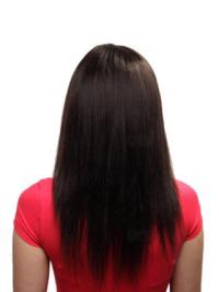 20" Long Human Hair Hand-Tied Wigs Mono Cap