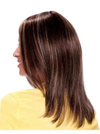 Layered Brown Human Hair Wig Shoulder Length