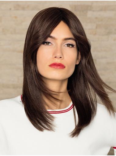 100% Hand-Tied Human Hair Wig 14" Brown