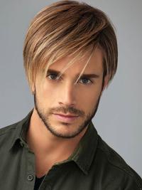Short Human Wig for Young Men – 8" Straight Style