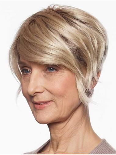 Trendy Blonde Straight Boycut Wig Short Synthetic Hair