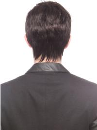 Straight Remy Human Hair Wig for Men No Bangs Style