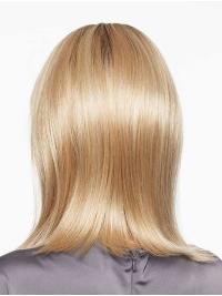 Medium Length Blonde Straight Layered Synthetic Wig