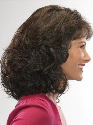 Best Shoulder Length Wavy Wig Brown Human Hair Long