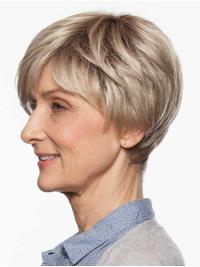 Straight Blonde Synthetic Boycuts Wigs for Ladies