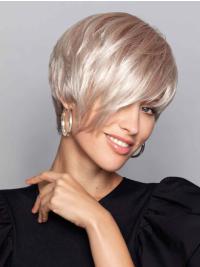 White Synthetic Wig Short Cropped Straight Style