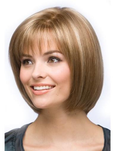 Best 10" Bob Wigs Blonde Straight Synthetic Hair Online