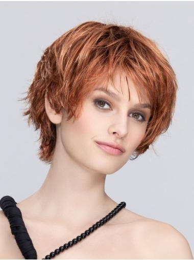 Ladies Wavy Synthetic Wig Short Style with Bangs