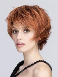 Ladies Wavy Synthetic Wig Short Style with Bangs