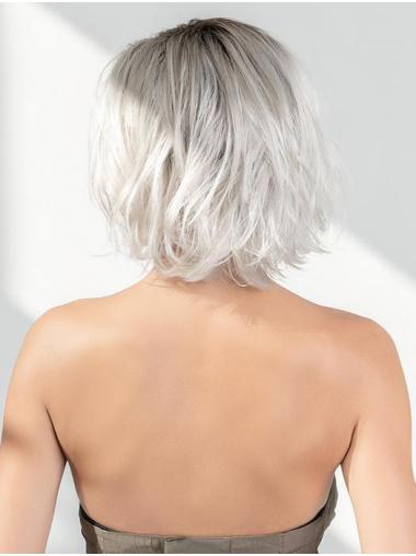 Chin-Length Wavy Bob Wig 100% Hand-Tied for Natural Look