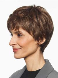 Synthetic Brown Boycut Wigs Short Straight Hair Sale