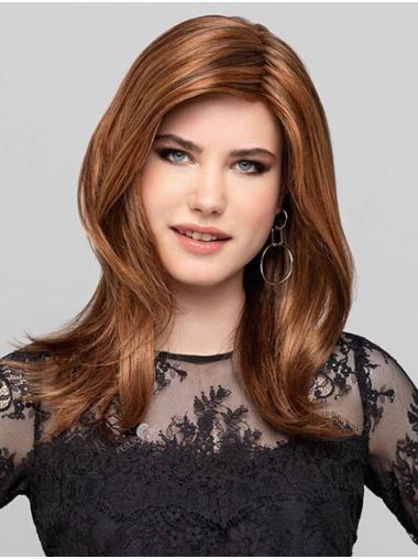 Stylish Long Brown Wavy Synthetic Lace Front Wig Without Bangs