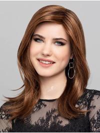 Stylish Long Brown Wavy Synthetic Lace Front Wig Without Bangs