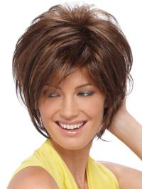 Short Layered Beautiful Synthetic Wigs for Elderly Women