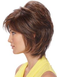 Short Layered Beautiful Synthetic Wigs for Elderly Women